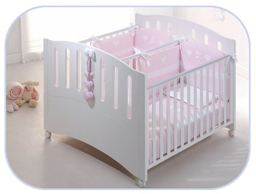 Zwillingsbett Gemini Kinderbett für Zwillinge Buchenholz weiß Azzurra Design – Babybett Buche Holz weiß massiv