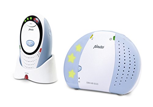 Alecto DBX-85 ECO, Digitales Audio Eco Dect Babyphone (100% störungsfrei, Gegensprechanlage, Weiß)