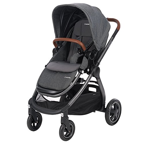 Maxi Cosi Adorra komfortabler Kombi Kinderwagen für ihr Kind, mit riesigem Einkaufskorb, einhändigem Faltmechanismus und geringem Gewicht von unter 12 kg ab Geburt bis ca. 3,5 Jahre, sparkling grey