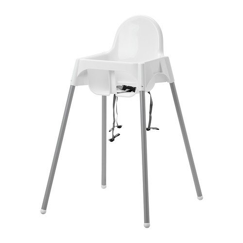 Ikea ANTILOP Kinderstuhl mit Sitzgurt; in weiß