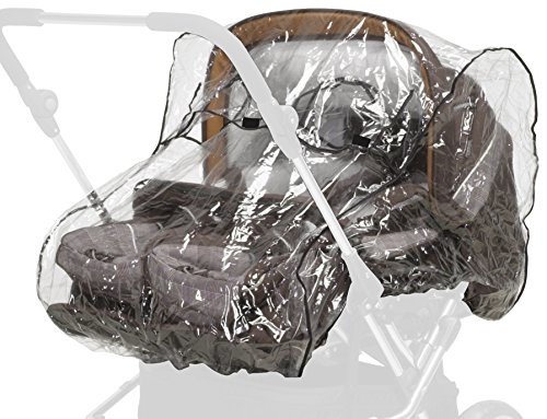Playshoes Universal Regenverdeck für Geschwister-Buggy, Zwillingskinderwagen Regenhaube, mit Klettverschluss und Gummizug, transparent, one size