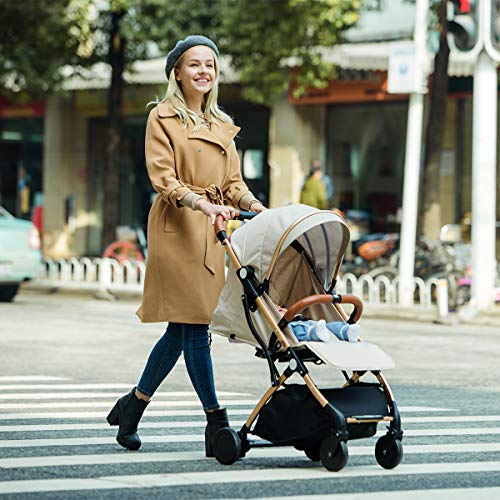 SONARIN Leicht Kinderwagen,kompakt Reise Buggy,einhändig faltbar,Fünf Punkt Gurt,ideal für