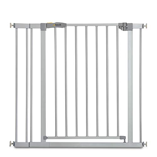 Hauck Türschutzgitter / Treppenschutzgitter für Kinder Stop N Safe 2 Safety Gate inkl. 9 cm Verlängerung / ohne Bohren / 84 – 89 cm breit / erweiterbar / Metall Gitter / grau
