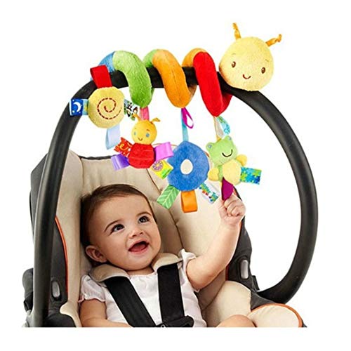 BSTiltion Babyschale Spielzeug, Baby Activity-Spirale Kette Kinderwagen Spielzeug Mädchen Junge Spirale Kinderwagenkette mit Klingelglocke zum Aufhängen an Kinderwagen, Babyschale, Kinderbett, Bett