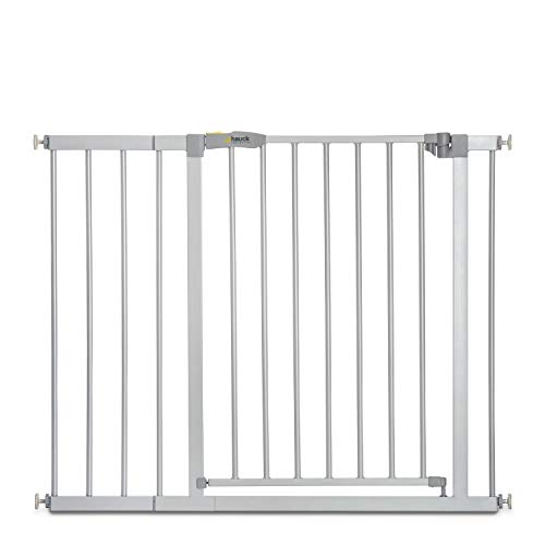 Hauck Türschutzgitter / Treppenschutzgitter für Kinder Stop N Safe 2 Safety Gate inkl. 21 cm Verlängerung / ohne Bohren / 96 – 101 cm breit / erweiterbar / Metall Gitter / grau