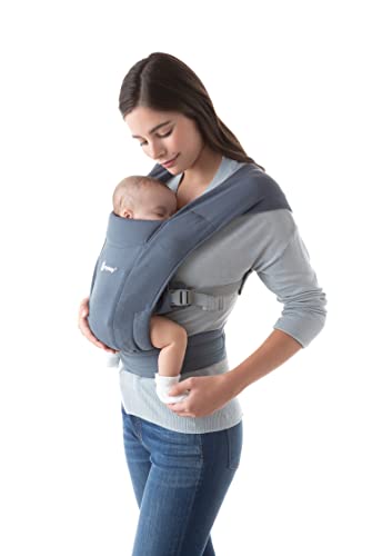 Ergobaby Embrace Babytrage für Neugeborene ab Geburt Extra Weich, Bauchtrage Baby-Tragetasche Ergonomisch, Oxford Blue, 1 Stück (1er Pack)