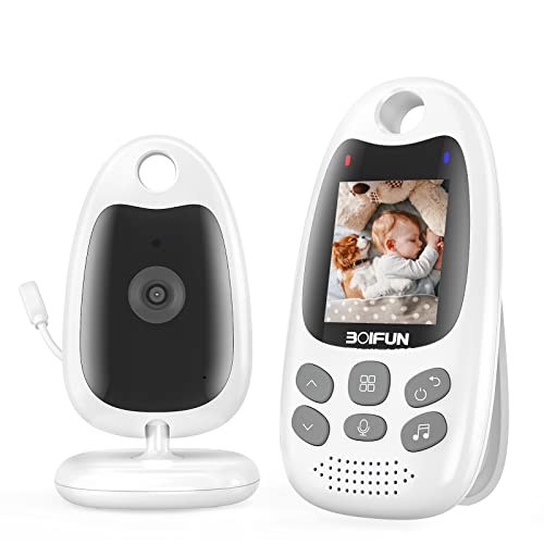 BOIFUN Babyphone mit Kamera Tragbares 2,4 Ghz Nachtsicht-Video-Babyfon Vox-Funktion und Intelligentes Standby Temperatursensor Gegensprechanlage Schlaflieder Lange Akkulaufzeit